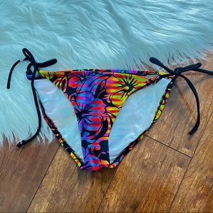Pool Party Rainbow Print Side Tie String Bikini Bottom